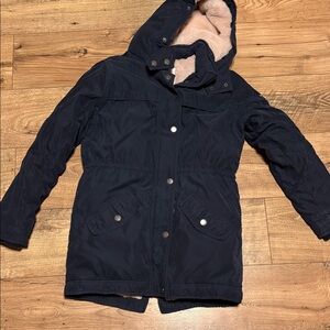 Girls Abercrombie Kids Navy and Pink Hooded Jacket